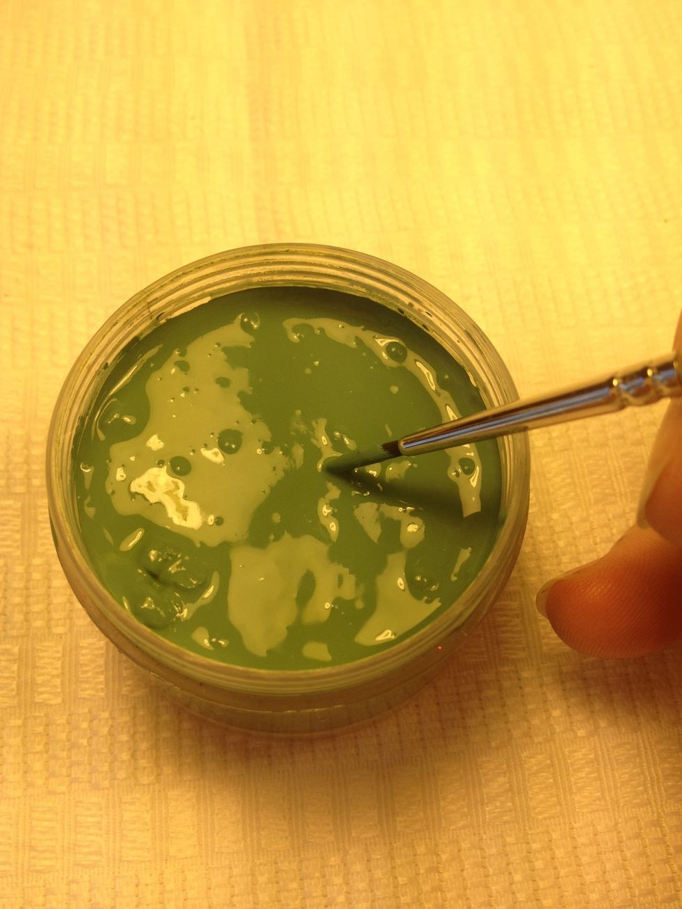 Just dip and paint! This is as wet as I let mine get...usually it's somewhere in between. But this works great to refresh your paints if they are dry & you are preparing to paint again.