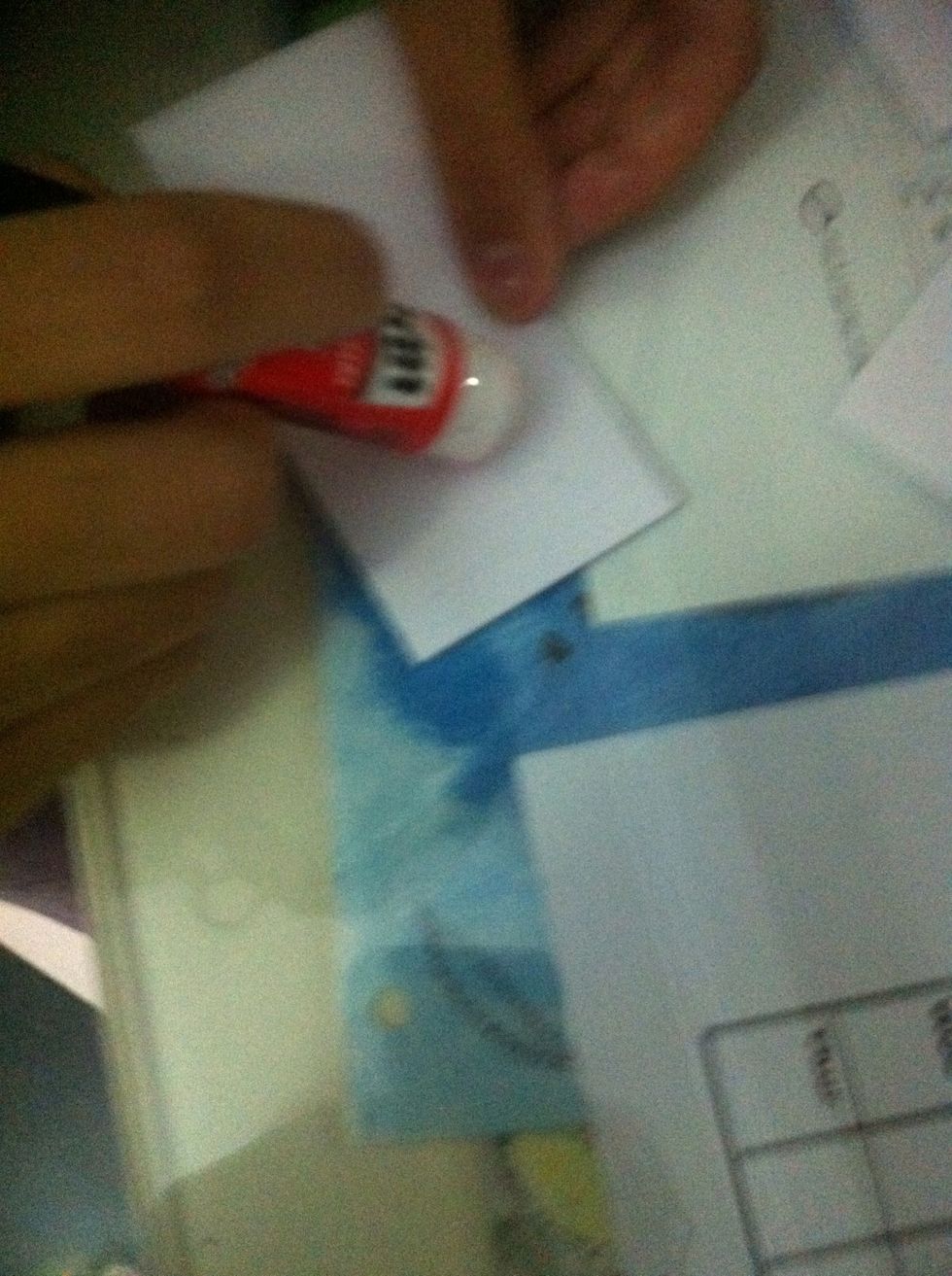 Just glue the last part that we folded it