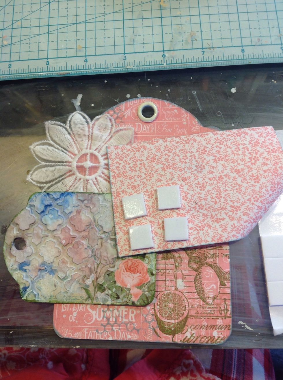 Just keep adding layers until you are satisfied with the look. Some of my months are simple, others are heavily embellished.