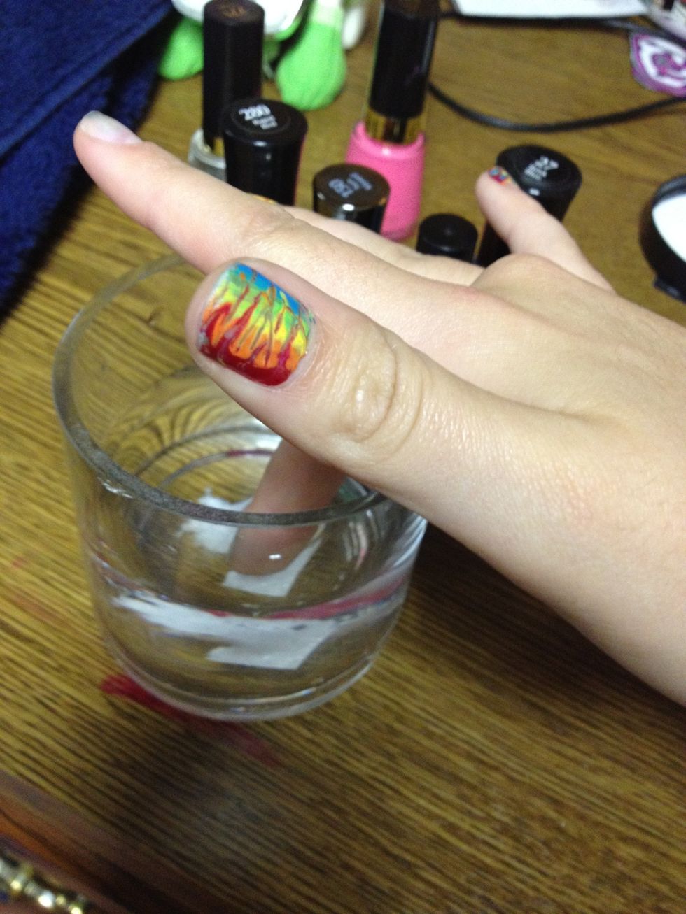 Just keep it there for 10 seconds and your skin won't look so dry. After completely done, wash your hands with soap and water