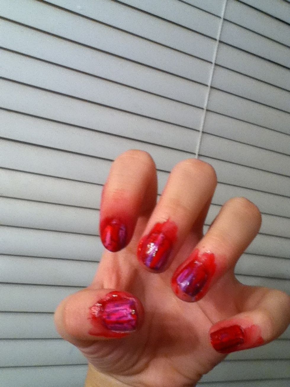 Just kinda paint it on with your index finger. Doesn't have to be perfect