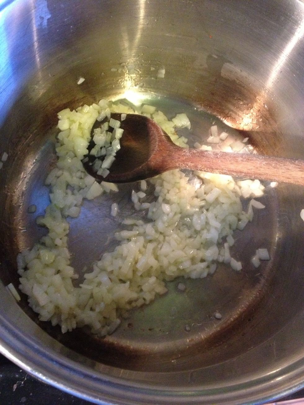 Just soften lightly. Then add the peppers (I forgot the photo).