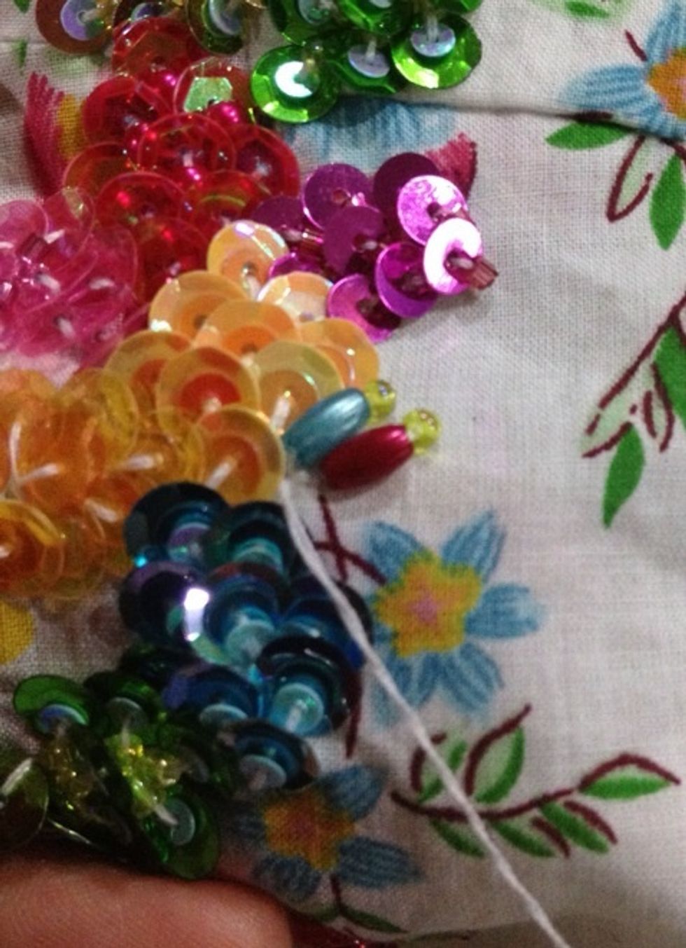 Just to add more beads, sew rice beads, other beads or gemstone at the corner or in between the design.