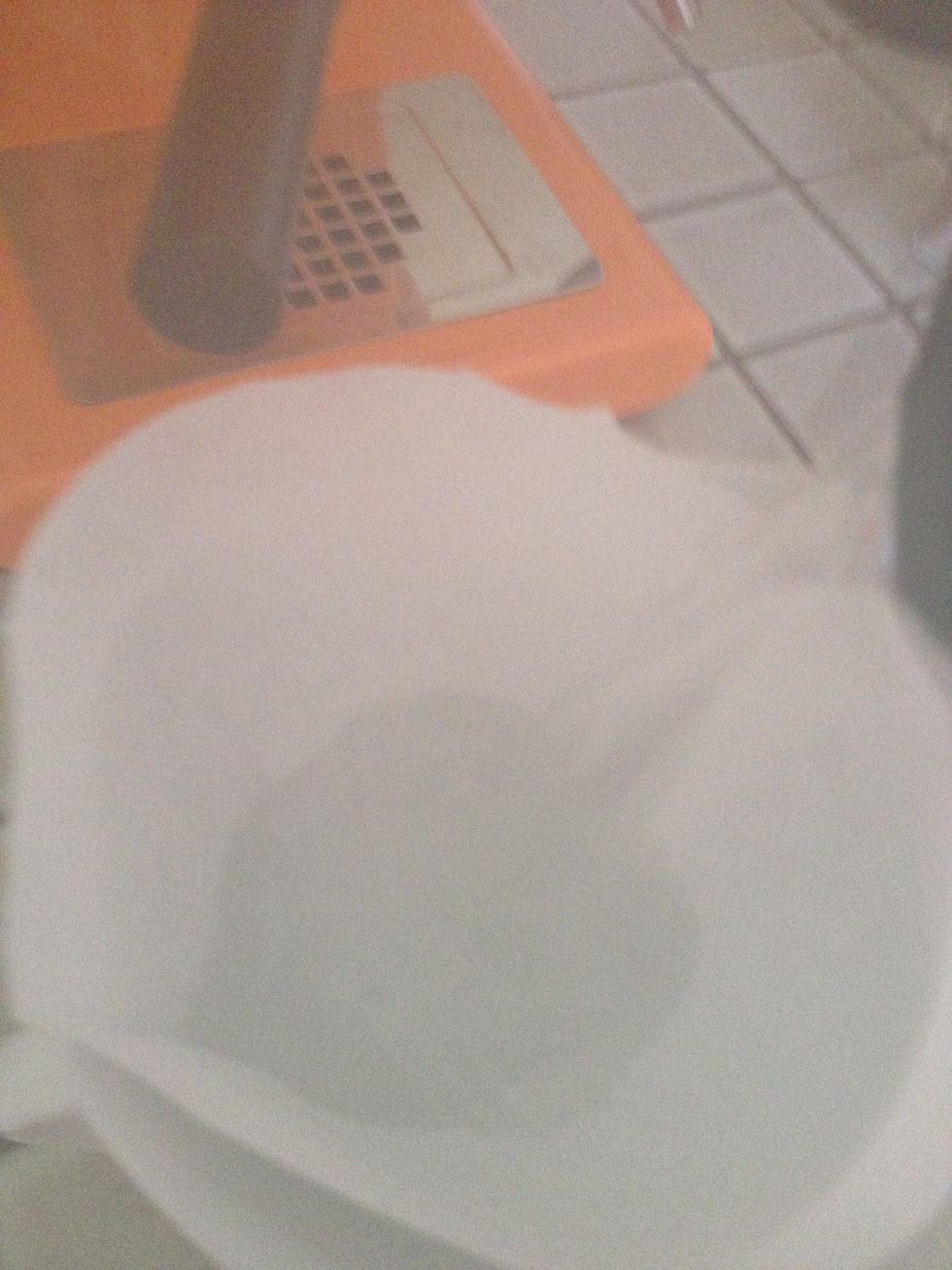 just water first. to rinse out any lingering filter taste.