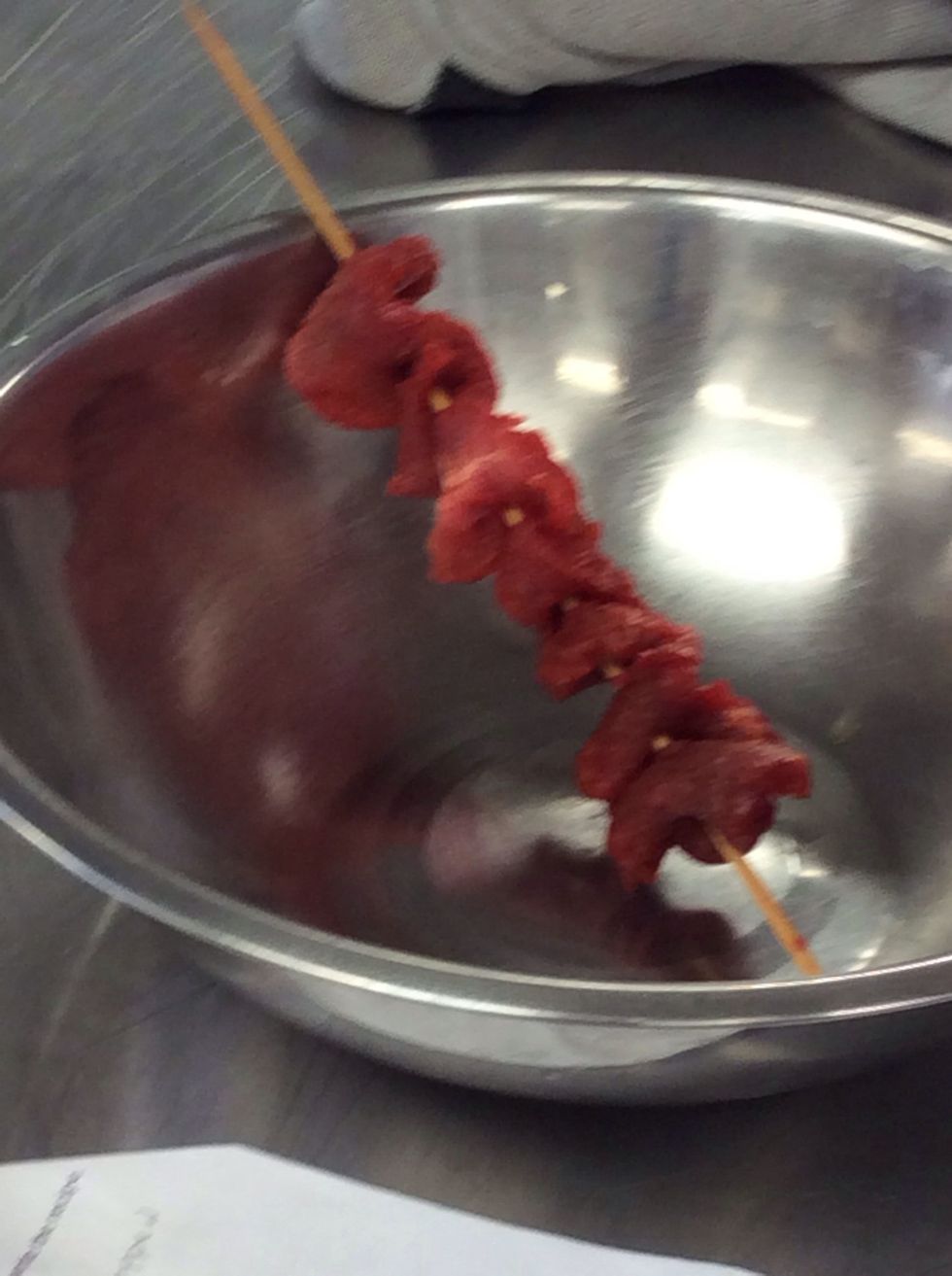 Kabob should have 4-5 strips of meat