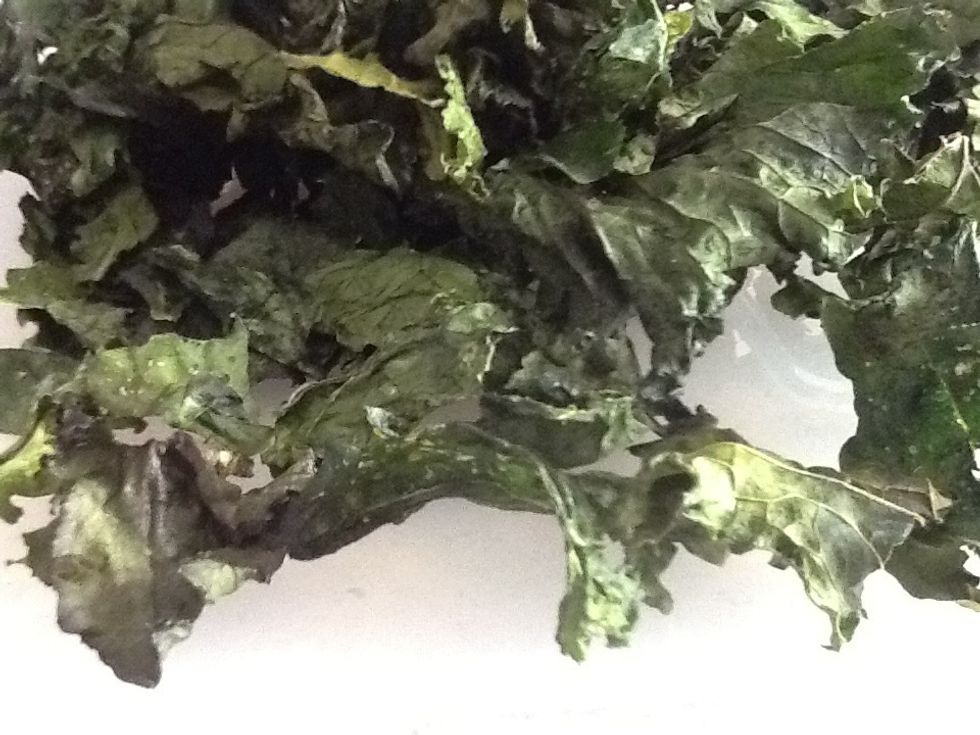 Kale chips are a crunchy snack.