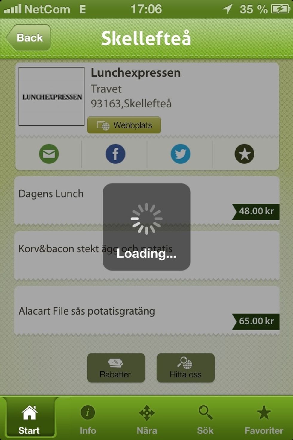 Kan du fortfarande inte best\u00e4mma dej vart du vill \u00e4ta lunch?! Skaka l\u00e4tt telefonen och f\u00e5 en slumpmeny inom din valda radie.