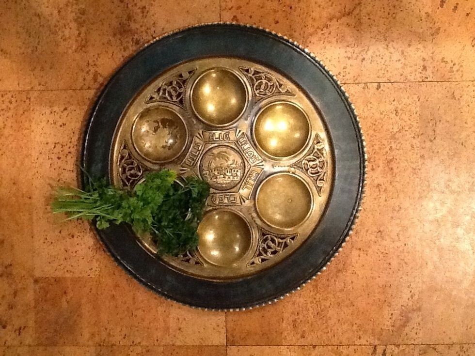 Karpas - A green vegetable, most often parsley, represents springtime. Karpas is also used to dip in salt water which symbolizes the bitter tears we wept while slaves in Egypt.