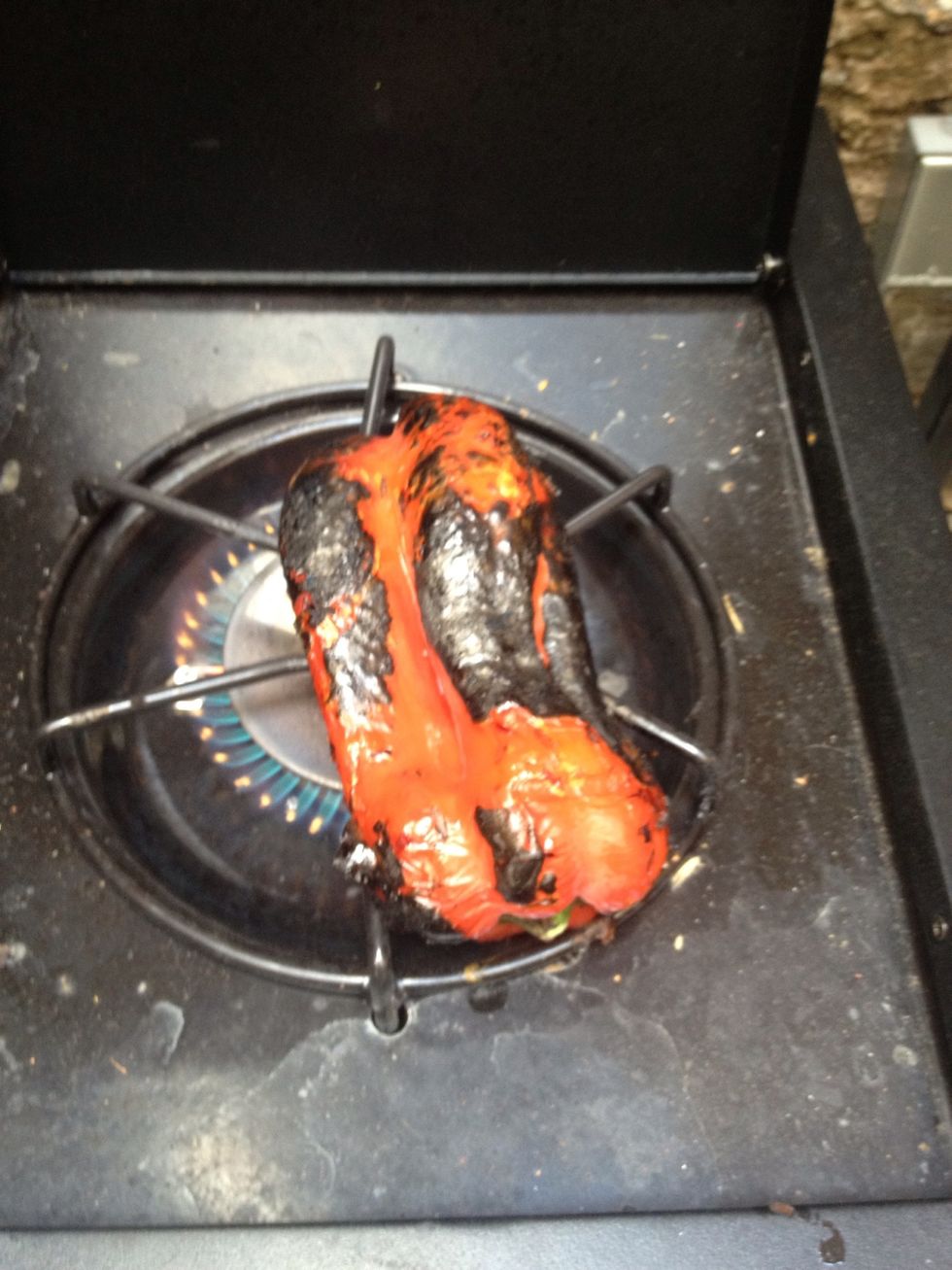 Keep an eye in your pepper and rotate for an even charred pepper