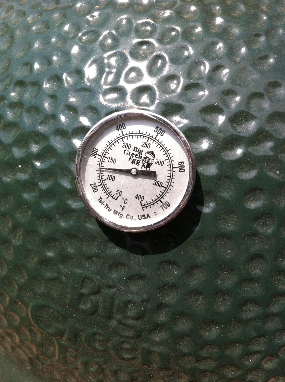 Keep Big Green Egg stabilized at 225 degrees. IMPORTANT: Using the weight on the butcher sticker, smoke for 1 hour for every pound. Mine was 2.5lbs so I will smoke for 2 to 2.5 hours.