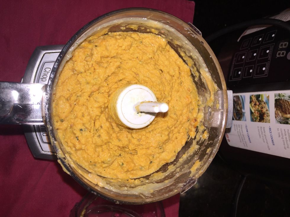 Keep blending till smooth and then transfer to large mixing bowl.