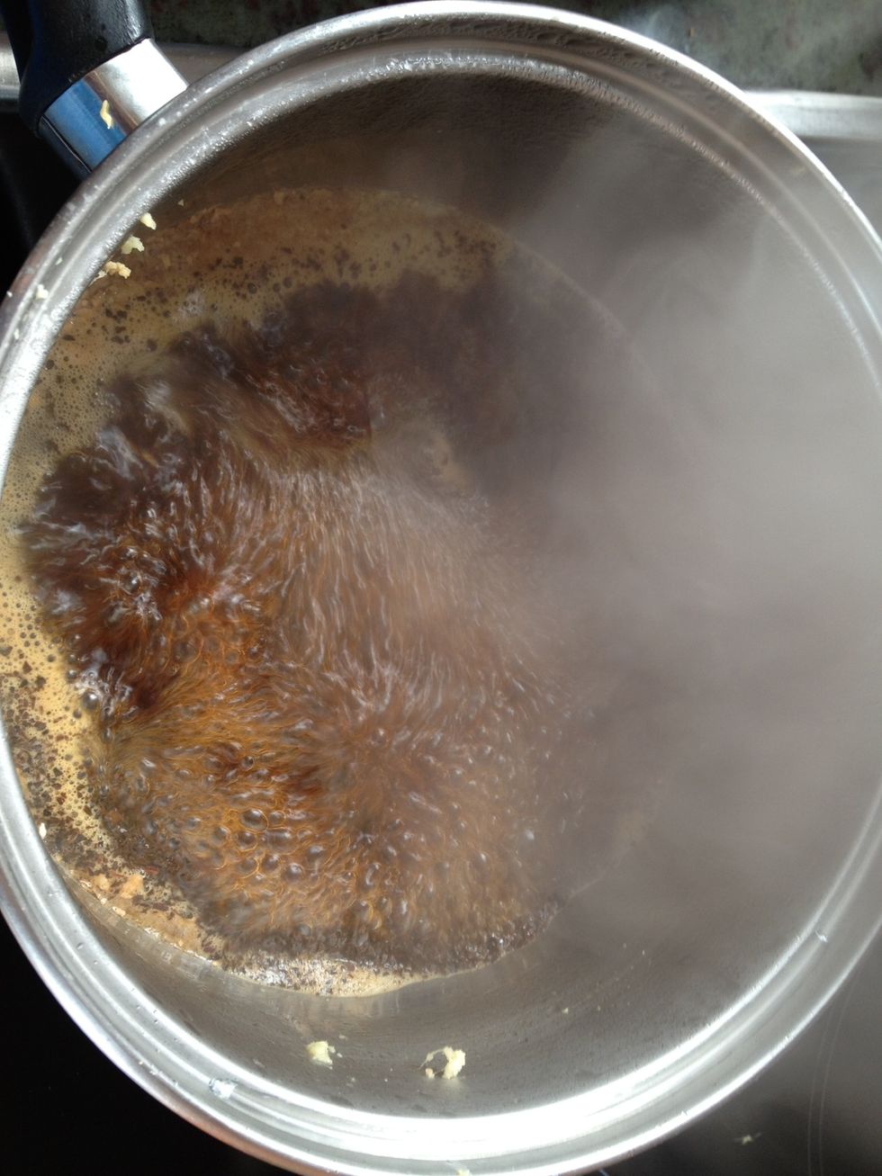 Keep boiling till full boil after that also leave on for like 2 min so that u can get the full flavor of the tea, it tastes better if you can find a Indian tea don't use green tea.