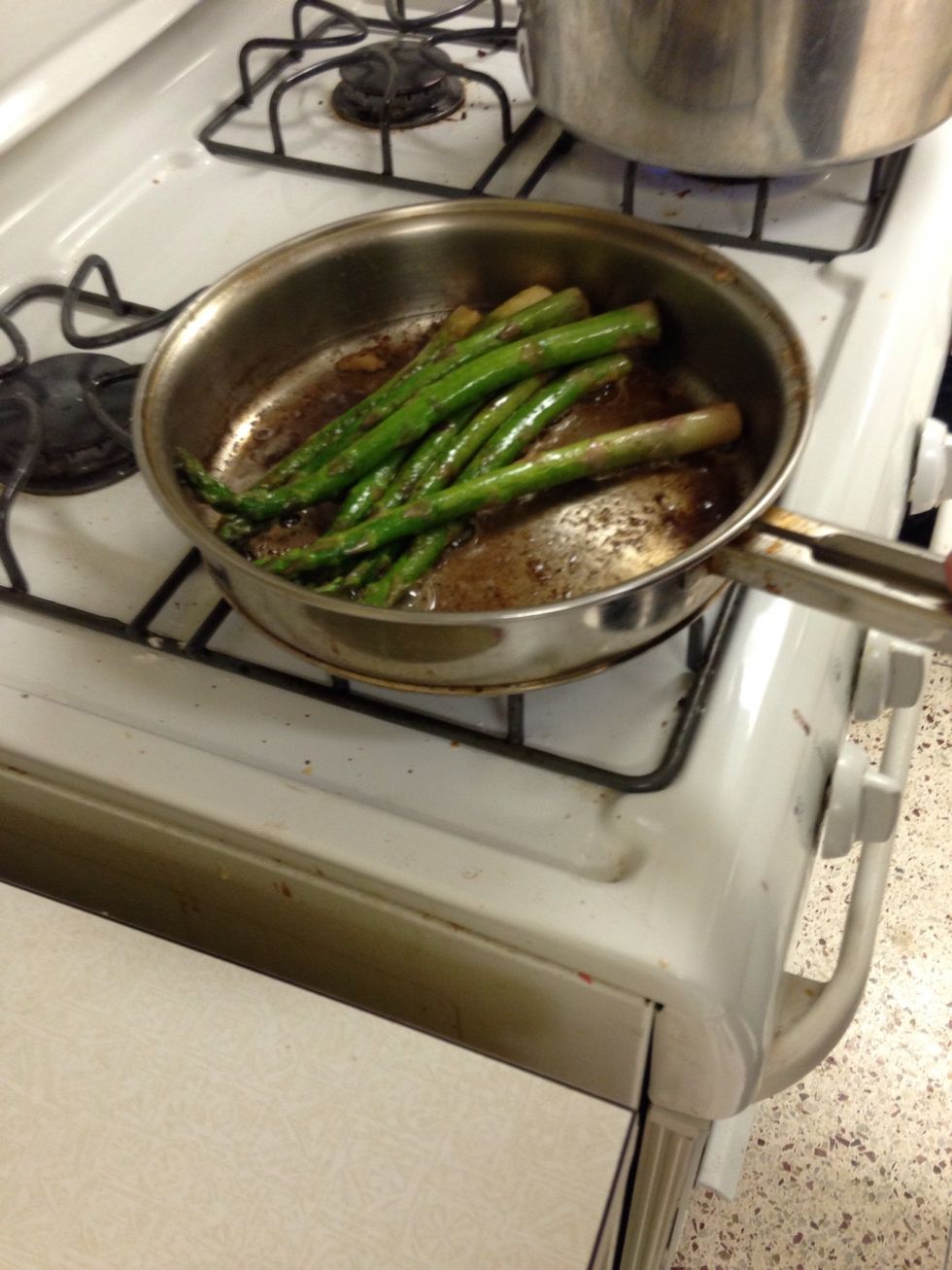 keep cooking until asparagus is tender or until you like it.