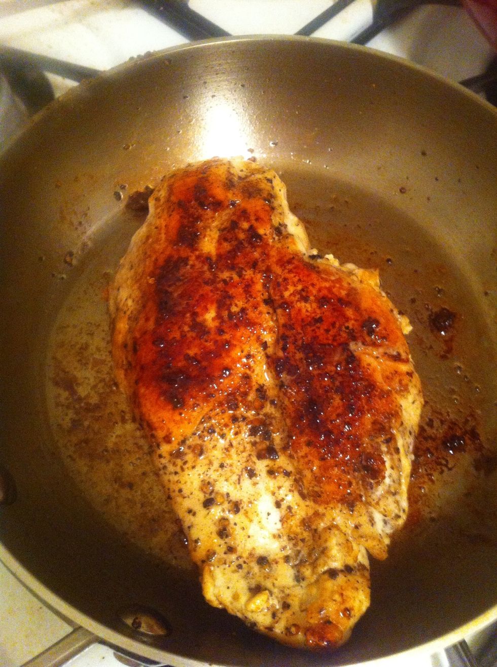 Keep cooking until the under side is ridiculously awesome brown as well. This may take a while. Don't be tempted to turn the heat up, we gotta cook this bad boy all the way through.