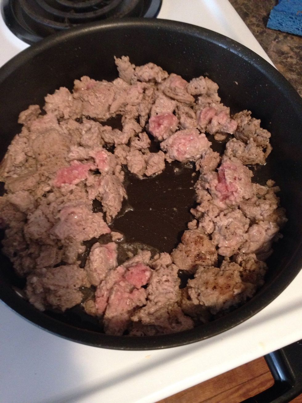 Keep cooking your meet until no longer pink.