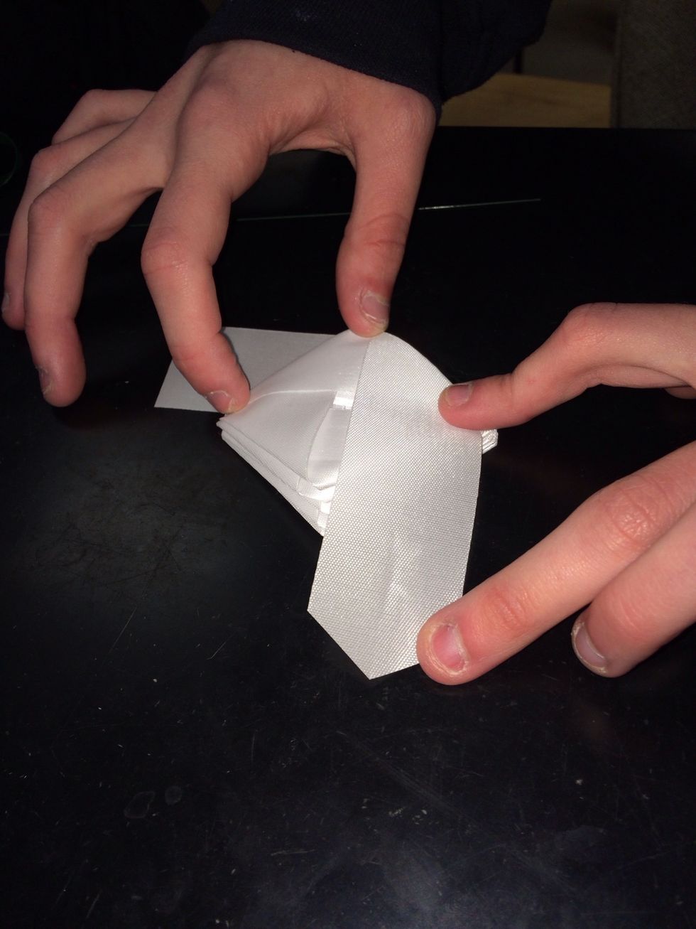 Keep doing the folds until you run out of ribbon to fold, it should then look like this