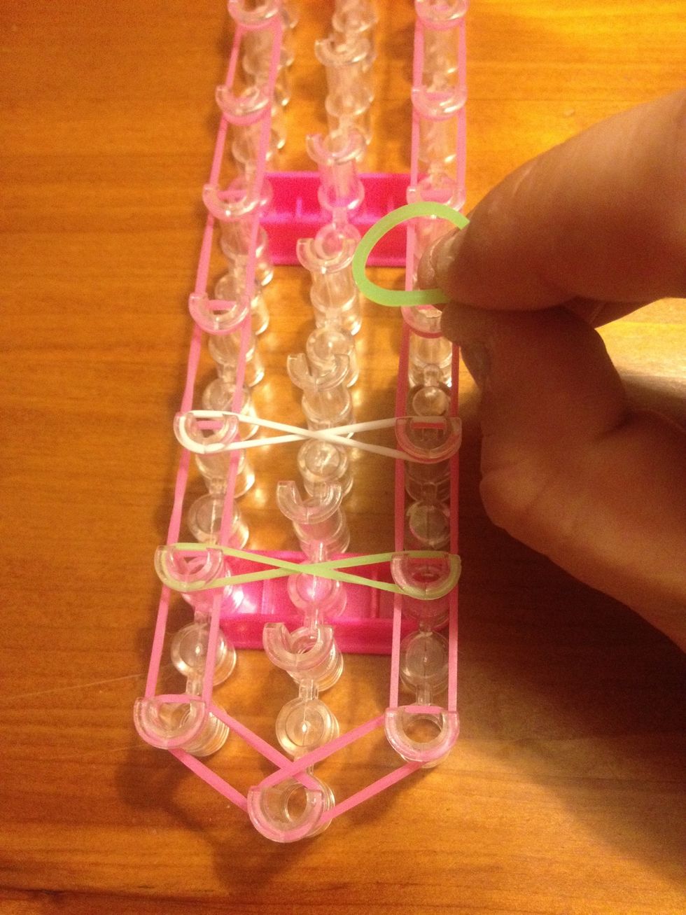 Keep doing this the whole way up the loom board