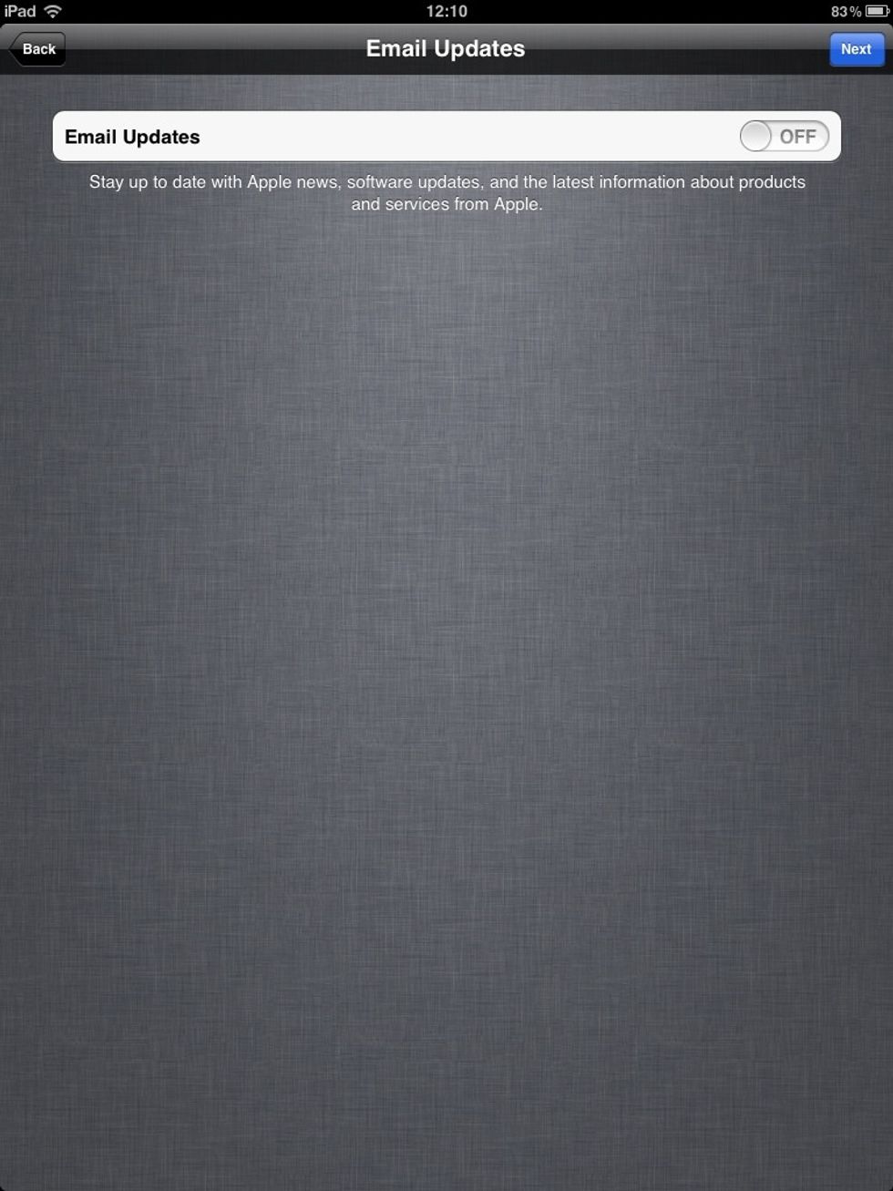 Keep email updates turned off