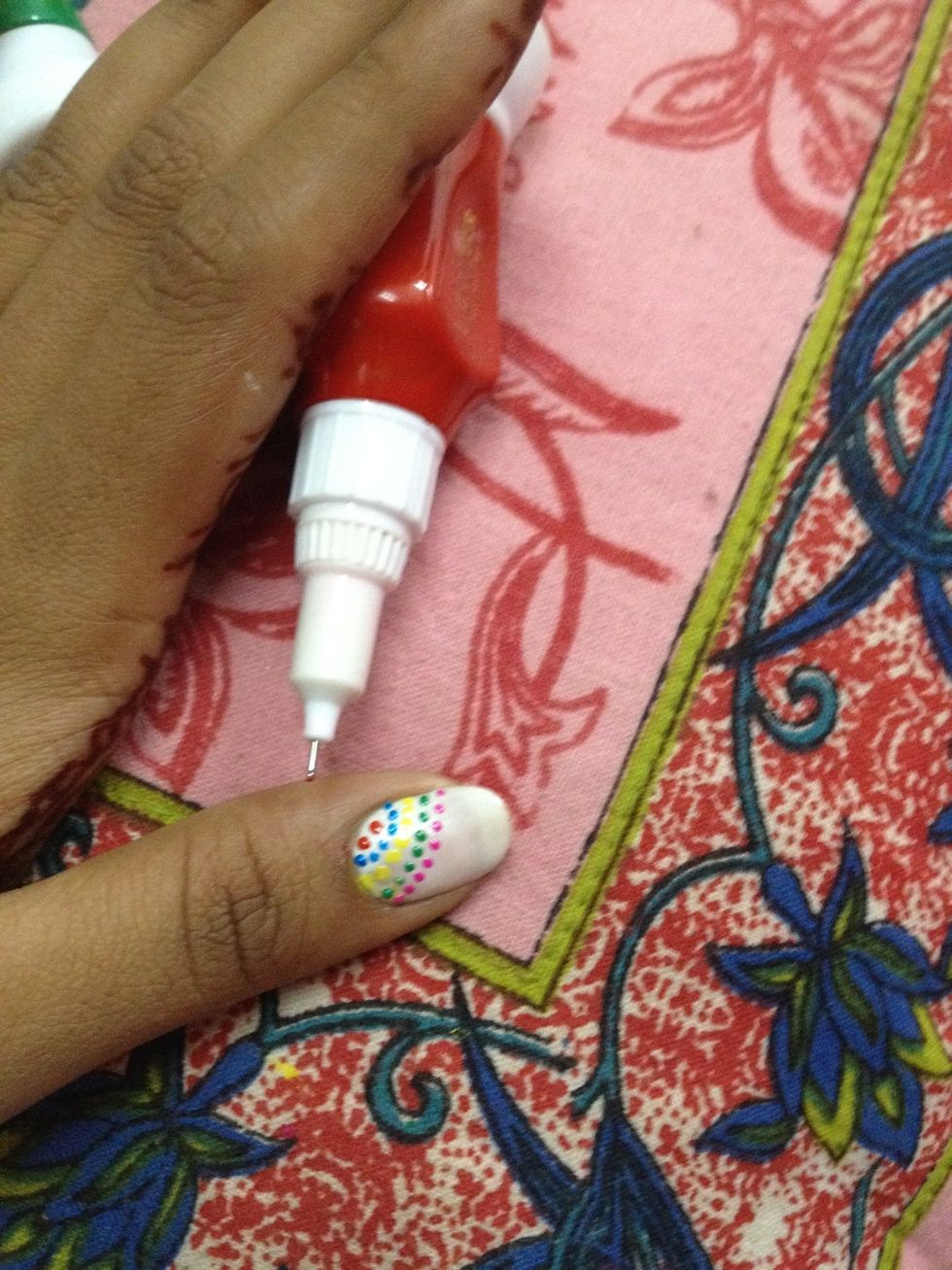 Keep goin..you can just cover the tips and make it like a manicure or jus leave it half