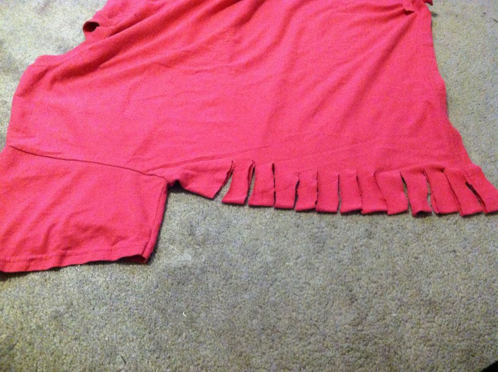 Keep going all the way up the side but stop a little bit before the armpit