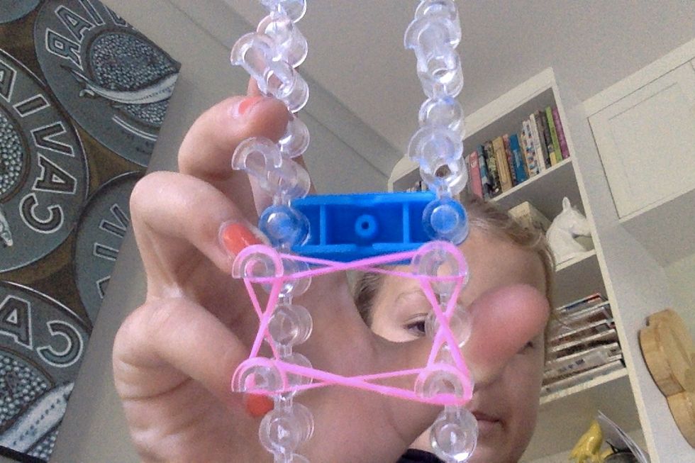 keep going around from the second peg across then down then back to the start in figure 8's.