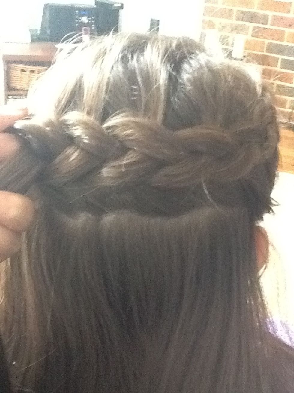 Keep going but start curving down