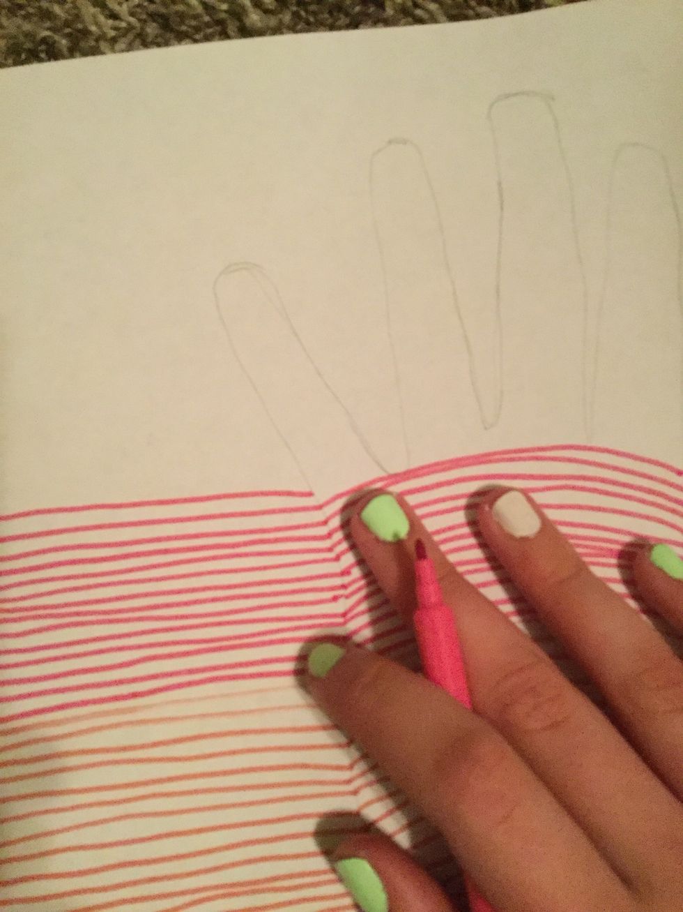 Keep going until you get to the other fingers.