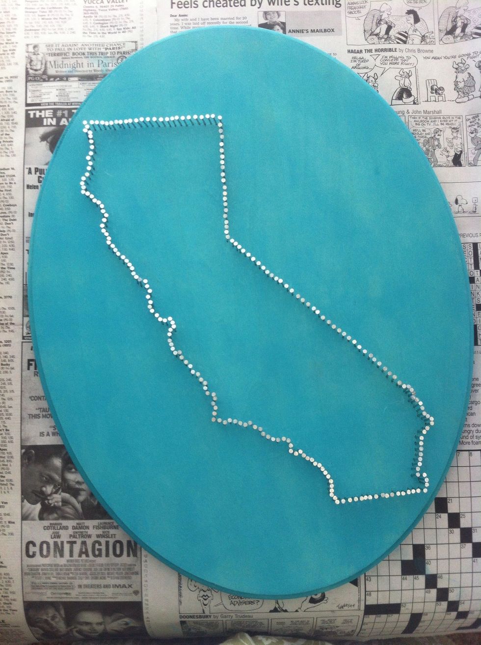 Keep going until you go around the entire outline.