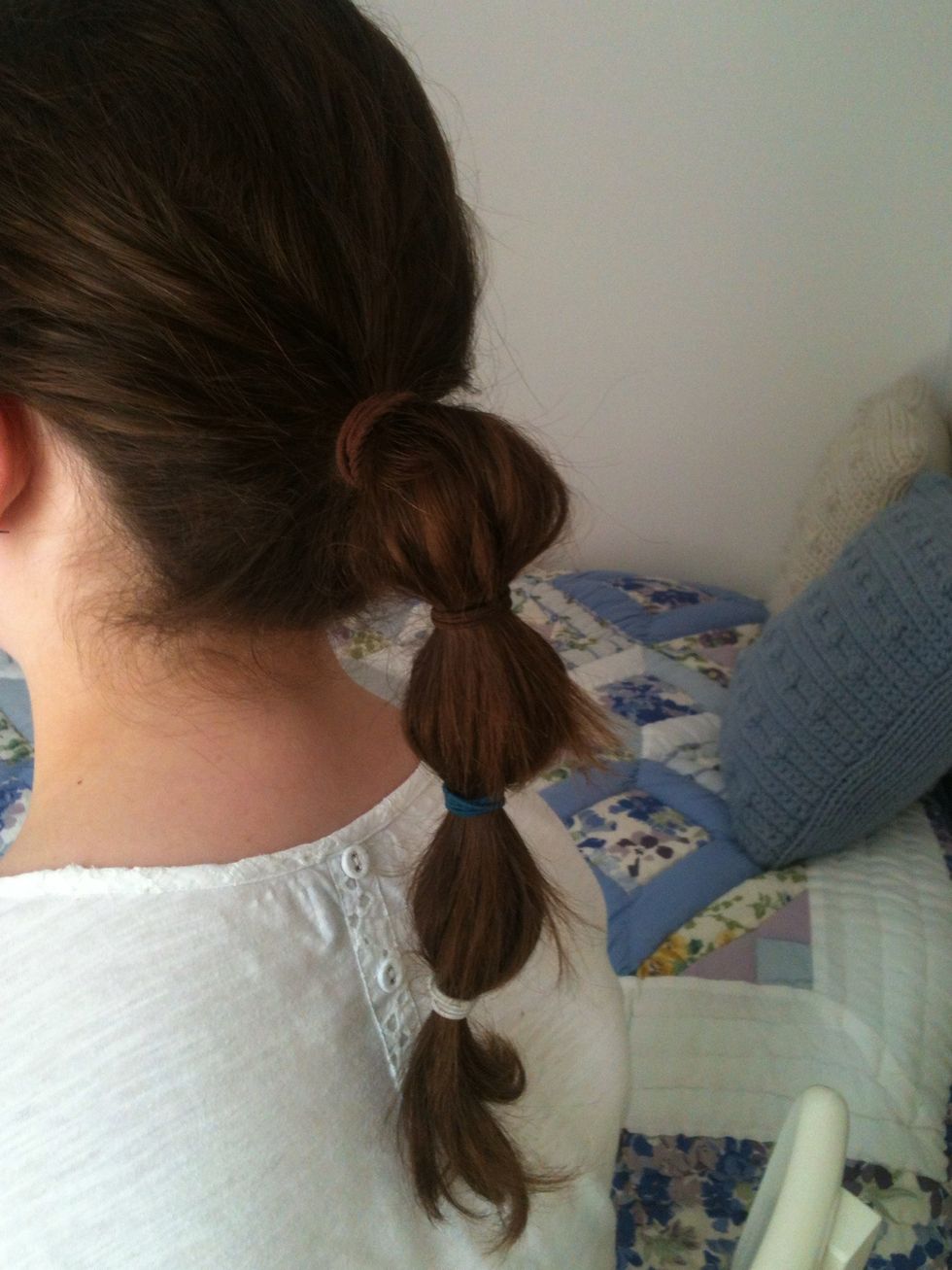 Keep going until you have filled your hair.