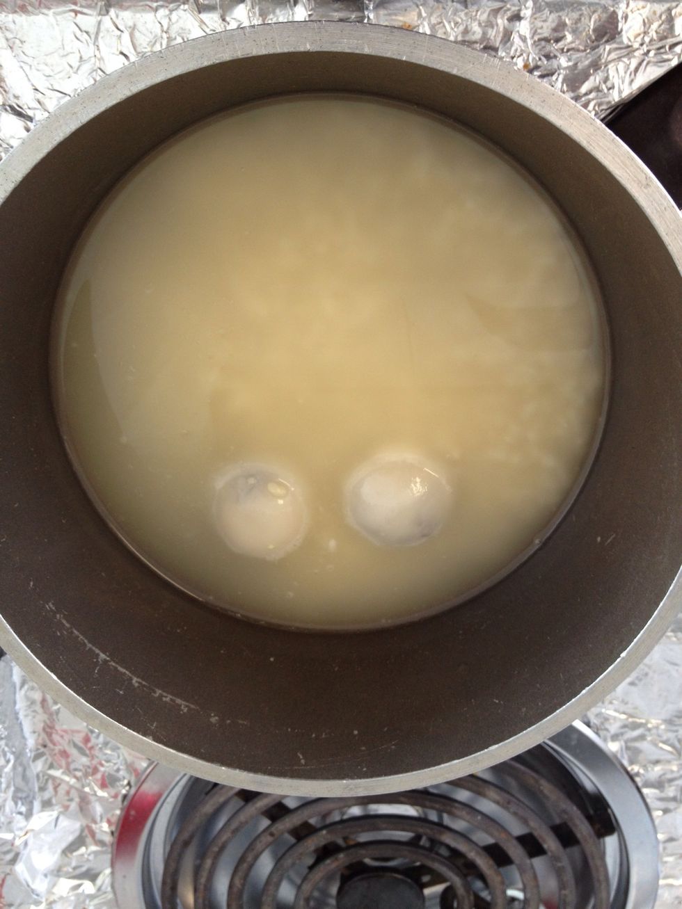 Keep heating it till it boils. I don't know why this picture is upside down.