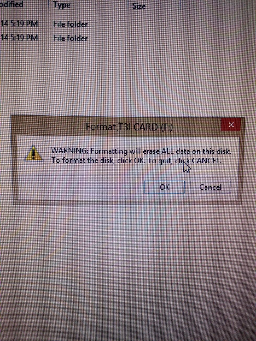 Keep in mind, this will erase all files and or pictures on your card. Be sure to copy them onto your computer before you format your card!