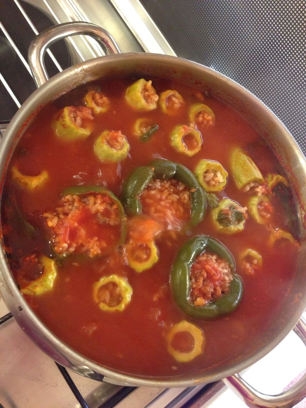 Keep it boiling for 10 minutes then cover the pot and lower the flame. Keep it for about an hour or until the rice is cooked and the zucchini is tender.