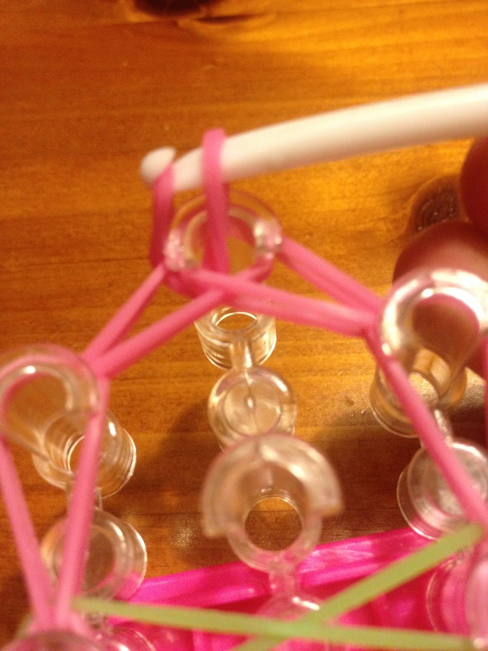 Keep it on your hook like this when removing or your bracelet will fall apart