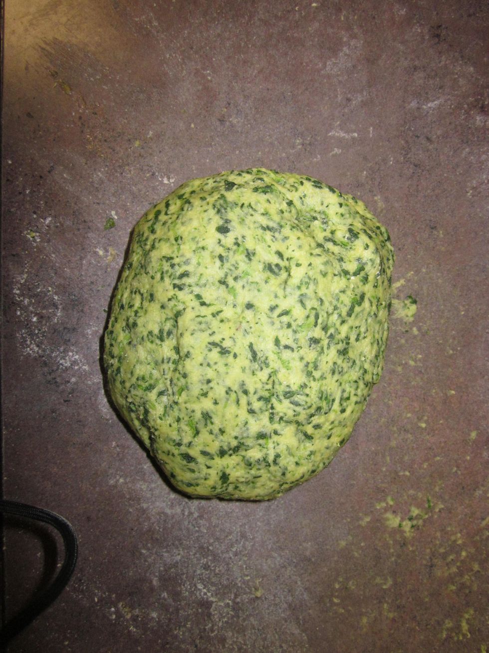 Keep kneading it until it becomes hard and shiny on the outside. This could take anywhere from 5-12 minutes.