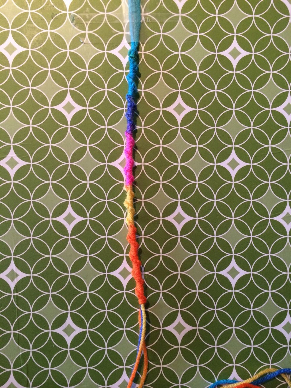 Keep knotting until you have the desired length for your bracelet.