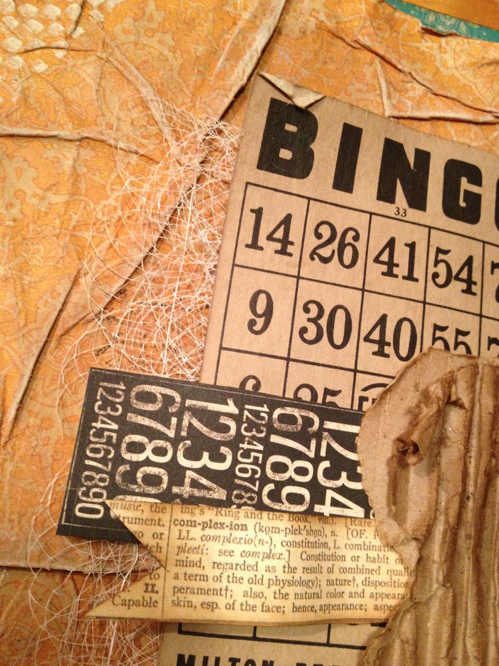 keep layering, tucking in bits and pieces here and there.