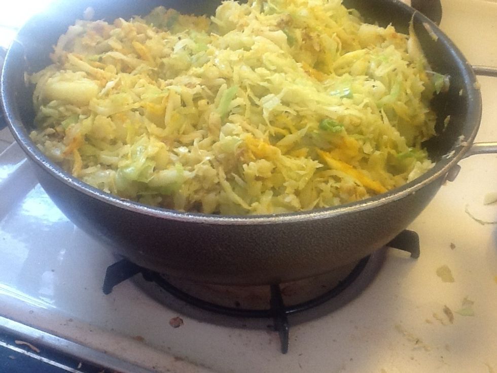 Keep mixing and let it cook over low flame