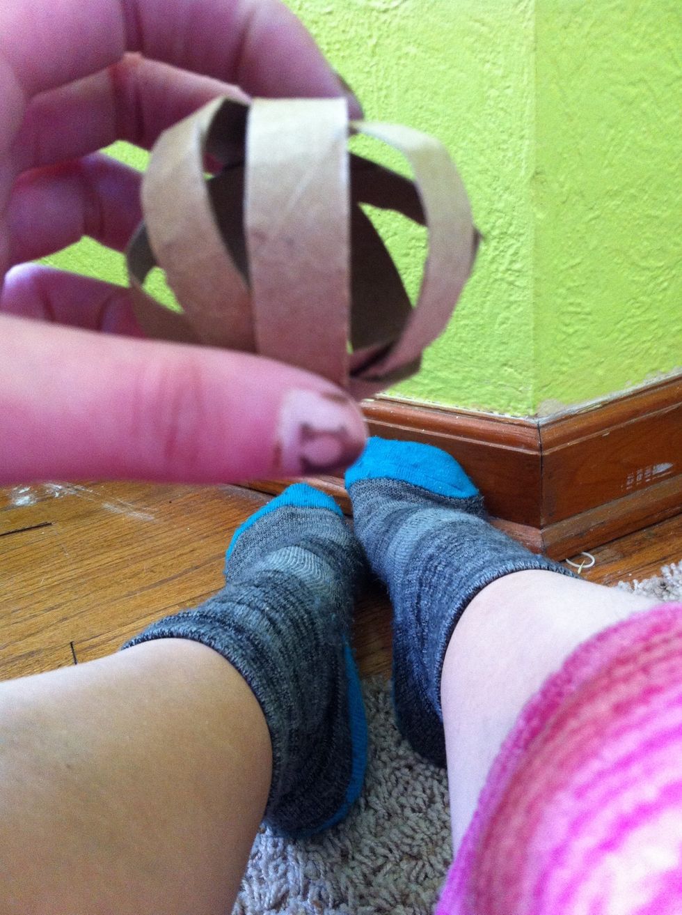 Keep putting them inside of one another until you get a ball shaped item.