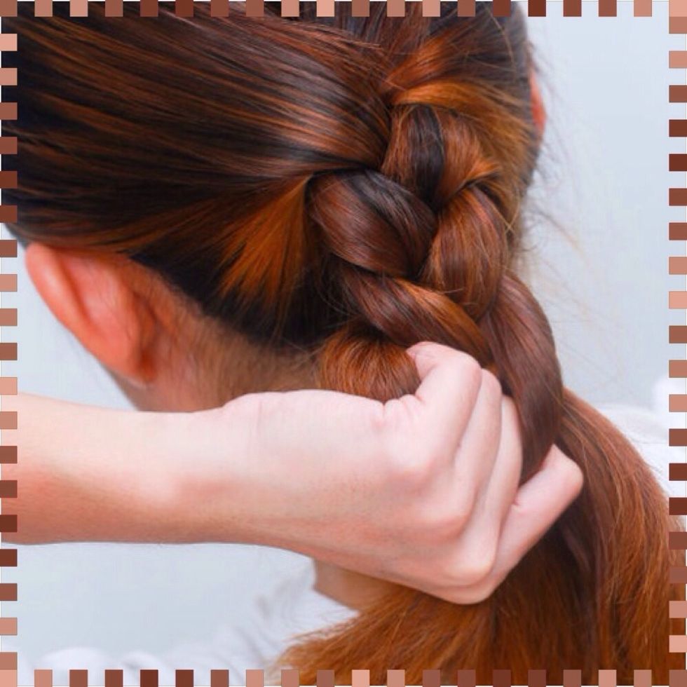 Keep repeating left over middle, right over middle and it should start forming a plait!