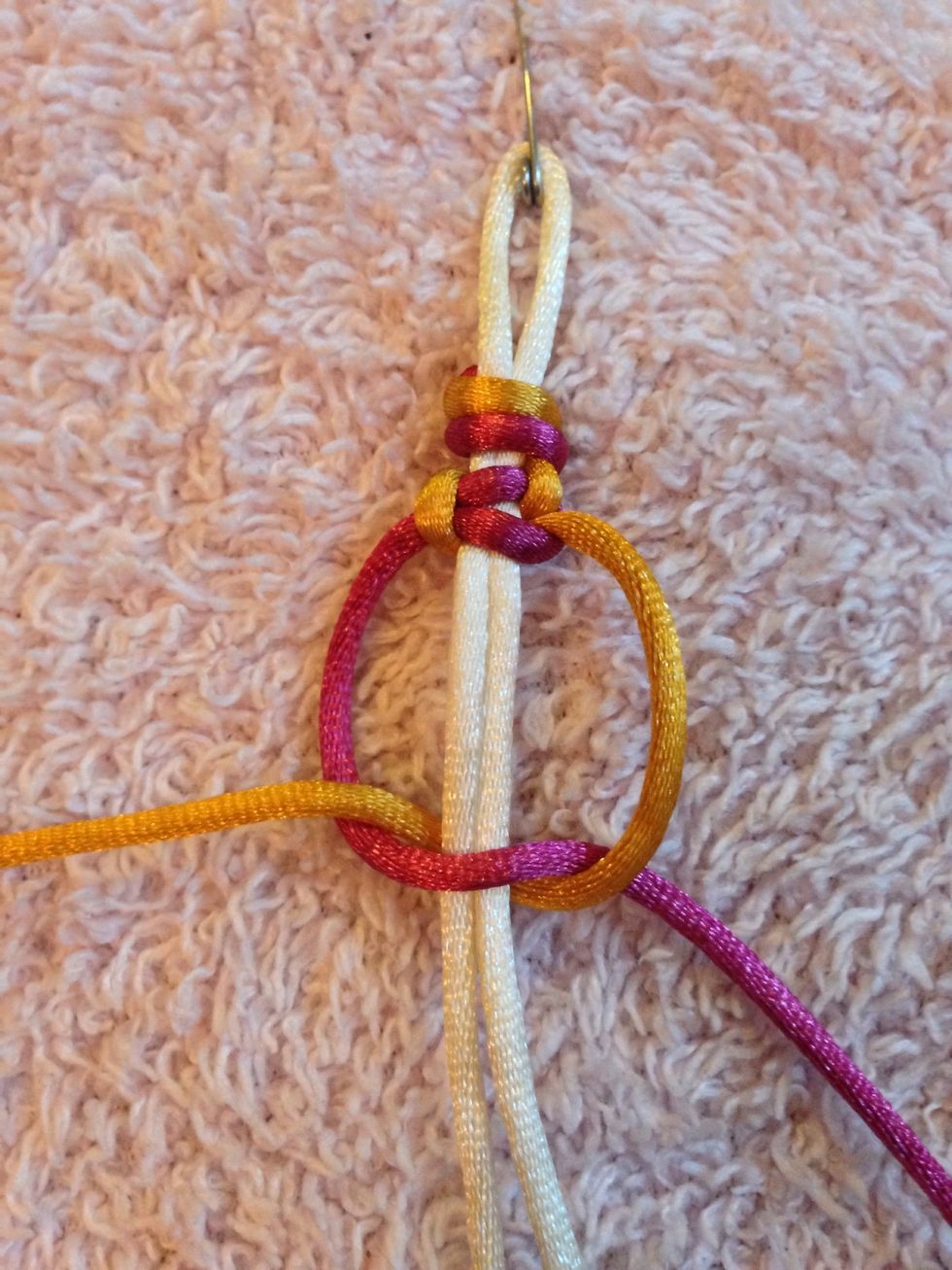 Keep repeating steps 1 to 7 until desired length is reached. Once finished just tie it off again and trim.