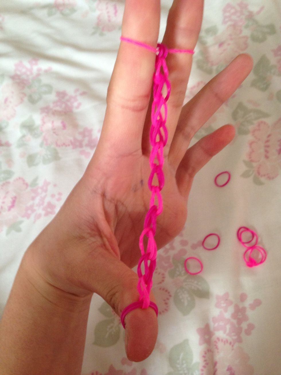 Keep repeating the steps until you reach your desired length.