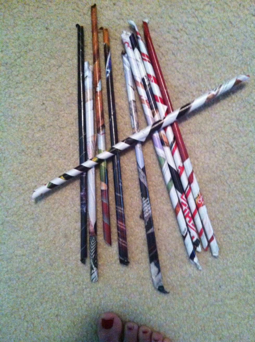 Keep rolling for my container which is a Pringles tube it took 27 rolled magazine papers