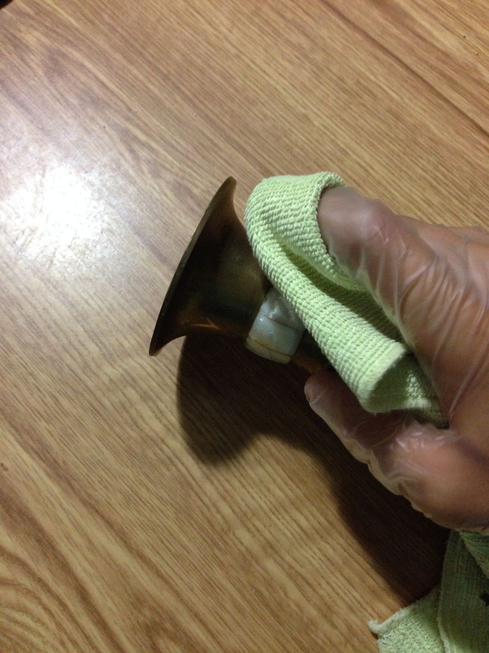 Keep rubbing until the object is shinny.