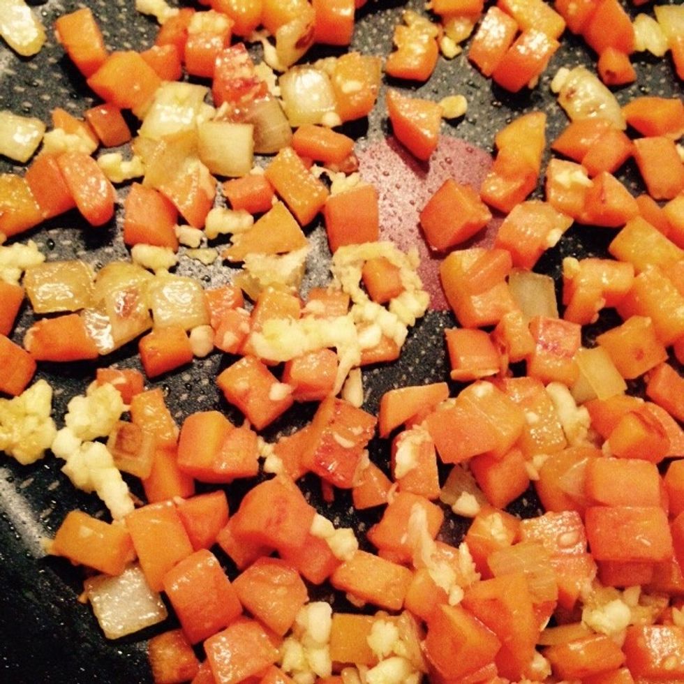 Keep saut\u00e9ing and add more or less water according to how boiled you want the carrots to be