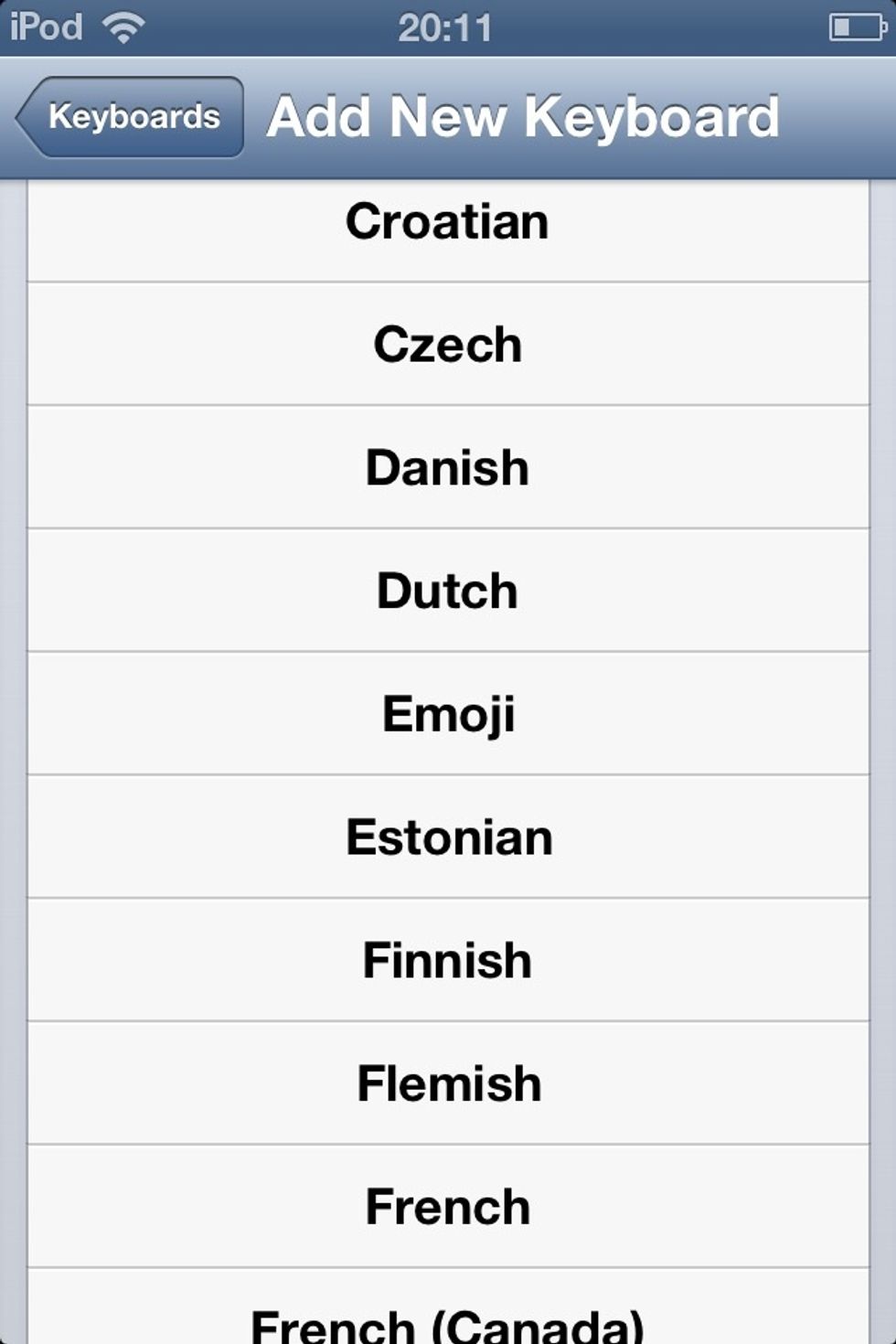 ...keep scrolling until you see 'Emoji'. When you see it, select it!!