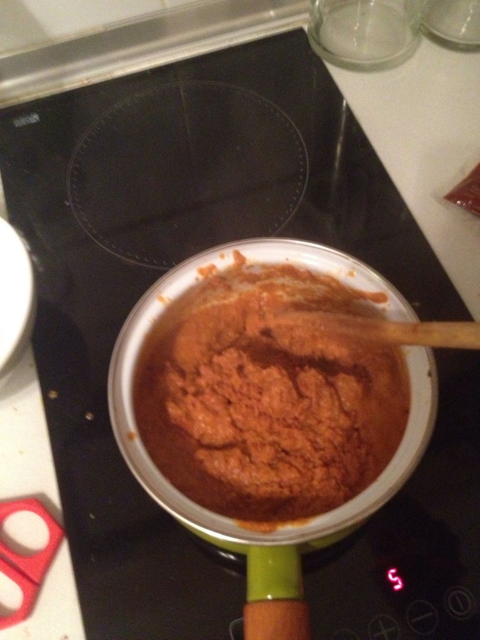 Keep stiring and adding mor coconut milk