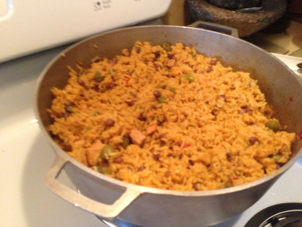 Keep stirring and simmering till the rice taste cooked and how you like it! \u00a1\ud83d\ude0d!