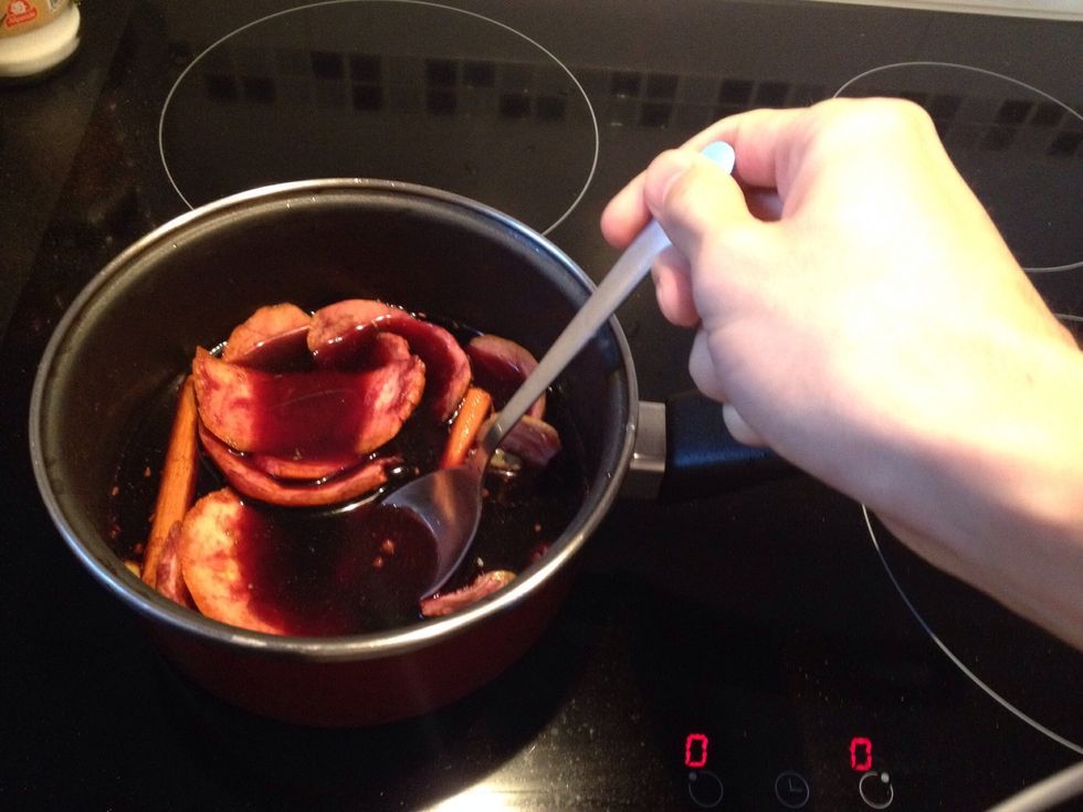 Keep stirring for ~30 minutes. You should use a wooden spoon. I should buy one.