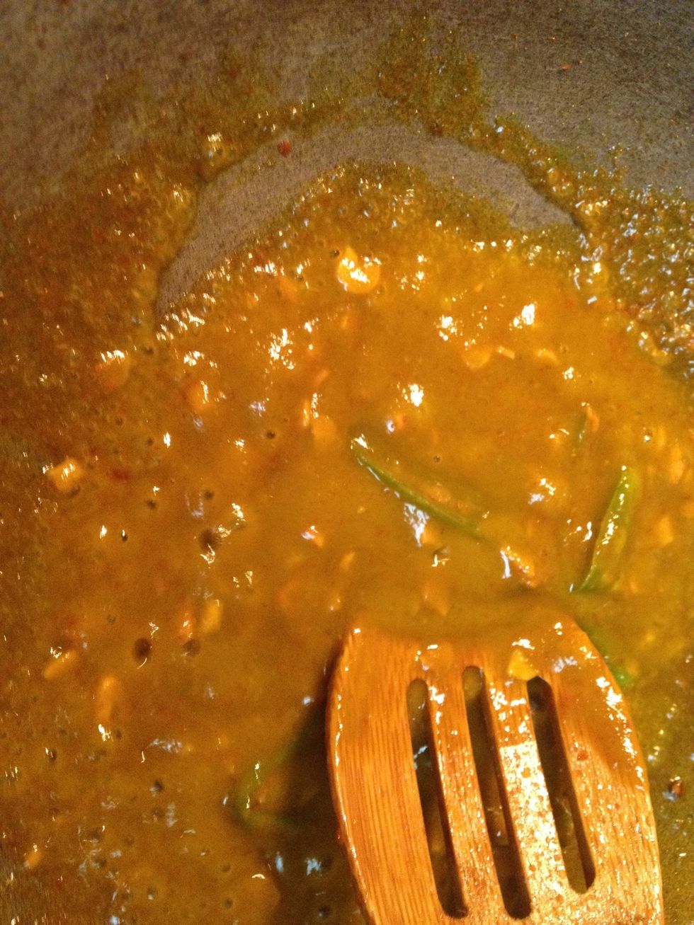 Keep stirring for a min or two. it has to start bubbling. Now add the chicken and cook it for 2-3 mins so that the flavors are absorbed well and chicken cooks through.
