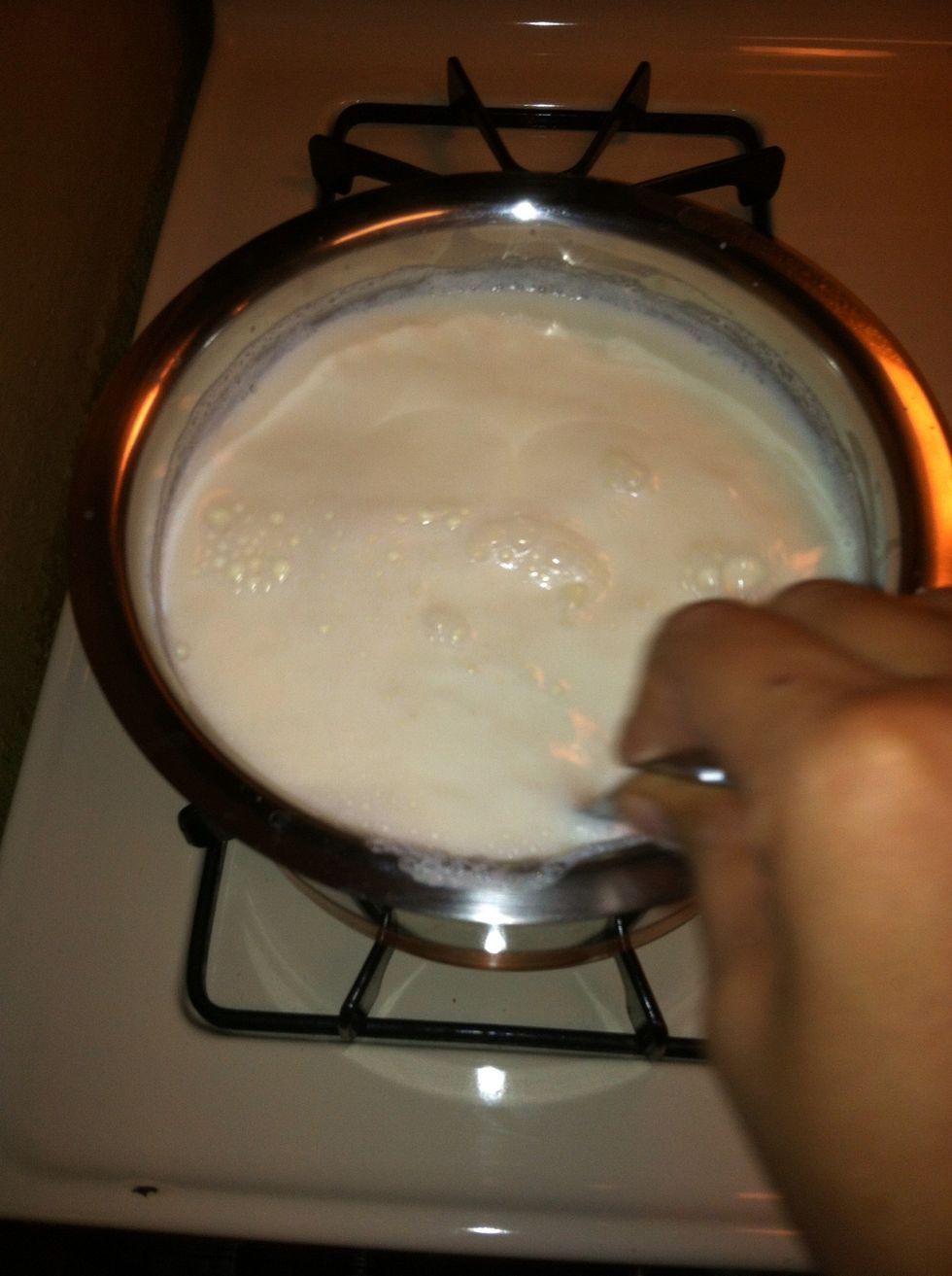 Keep stirring in one direction for about a minute